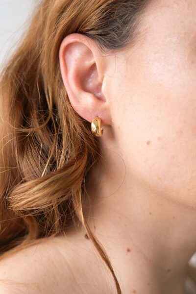 Gold Baby Hoop Studs - Image 3